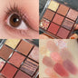 Blushimmer chocolate eye shadow palette with 9 pearly matte and shiny sequin earth tones for lasting makeup looks