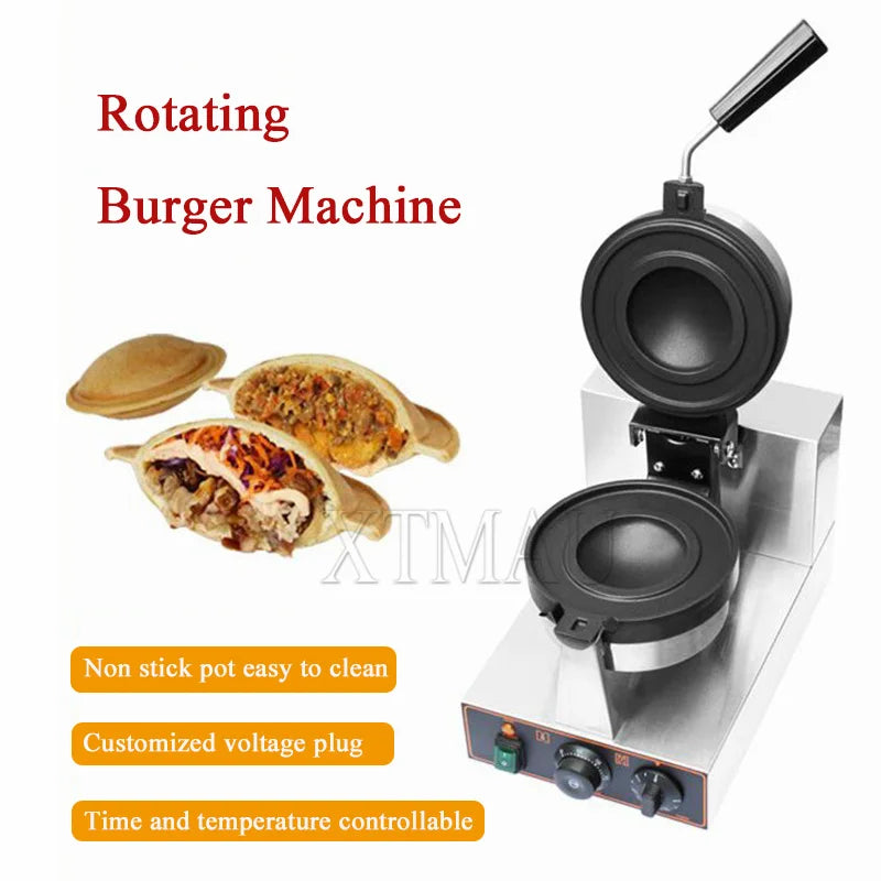 UFO Hamburger Cake Maker Burger Machine Electric Ice Cream Waffle Machine 110V Gelato Panini Press Semlor