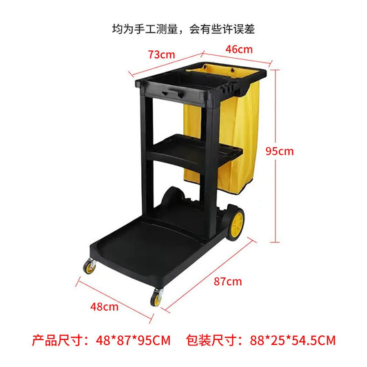 Multifunctional cleaning cart hotel cleaning cloth cart Plastic shopping mall push cleaning cart