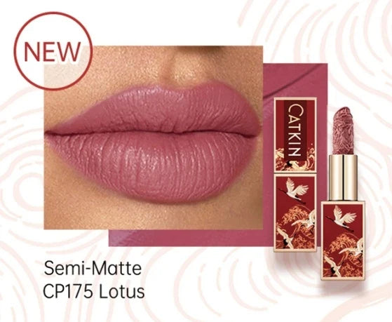 Blushimmer CATKIN Velvet Matte Lipstick in 3.6g with hydrating satin finish, smooth and creamy texture, in a sleek lipstick tube
