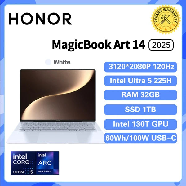 Honor MagicBook Art 14 2025 Laptop Ultra5/Ultra7 32G 1T 14.6-inch 3.1K 120Hz OLED Screen Notebook PC