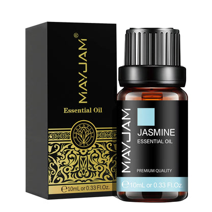 Blushimmer Lavender Jasmine Eucalyptus vanilla sandalwood fragrance oil bottle with colorful label and dropper cap.