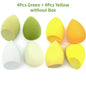 Set of 4 and 8 makeup sponge blenders by Blushimmer, soft cosmetic puffs for foundation and powder application, beauty tools.