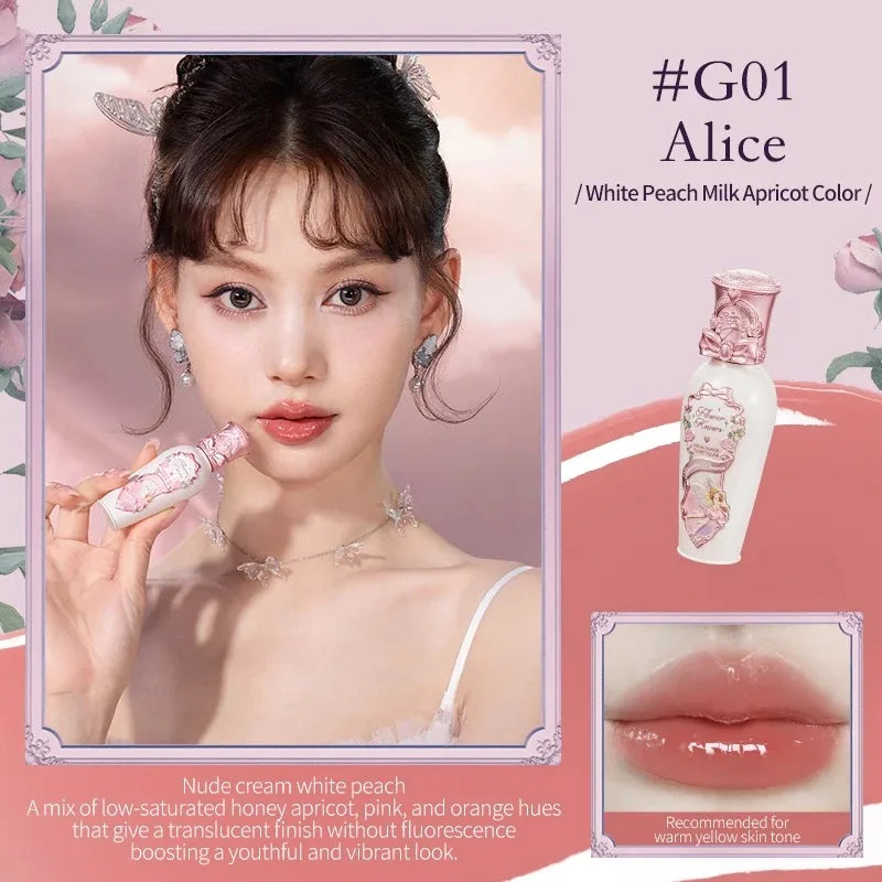 Blushimmer Flower Knows Midsummer Fairytales lip balm with coating film, moisturizing, non-sticky lip glow in a pink tube.