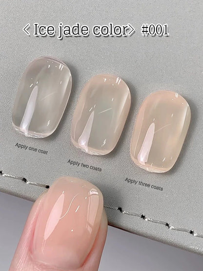 Blushimmer MIANEL 12ml Japanese style fairy gel nail polish in white, pink, nude, and clear shades for summer pink nails.