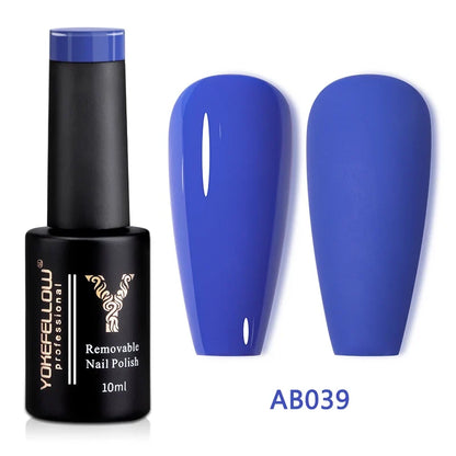 YOKEFELLOW 10ml translucent pink gel nail polish by Blushimmer, showcasing the high-quality soak-off UV gel for long-lasting manicures.