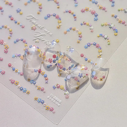 Blushimmer Dream Flower Window Shell Nail Art Stickers with Japanese flower design, self-adhesive press-on nail decals, decorative nails