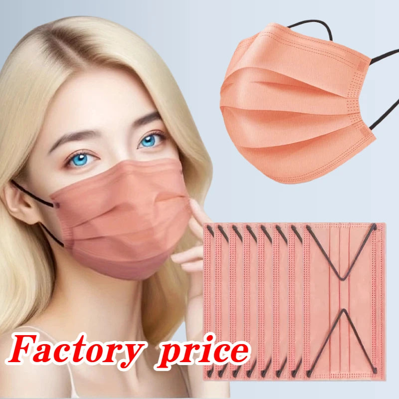 200Pcs Thickened Sakura Pink 4-Layer Disposable Face Masks - 200/100/50/10 Pieces with Elastic Band and Adjustable Nose Clip, Suitable for Parties, Travel, Outdoor Activities, Casual Wearers, Fashion Enthusiasts, Ideal