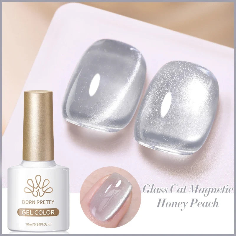 Born Pretty 117 Colors Cat Magnetic Gel Nail Polish 10ml with full coverage, semi-permanent, vibrant nail color for manicures.