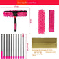 Extended Window Cleaning Kit 2 in 1 Double Sided Glass Squeegee Cleaner Duster Mop 180° Swivel Window Cleaning Tools