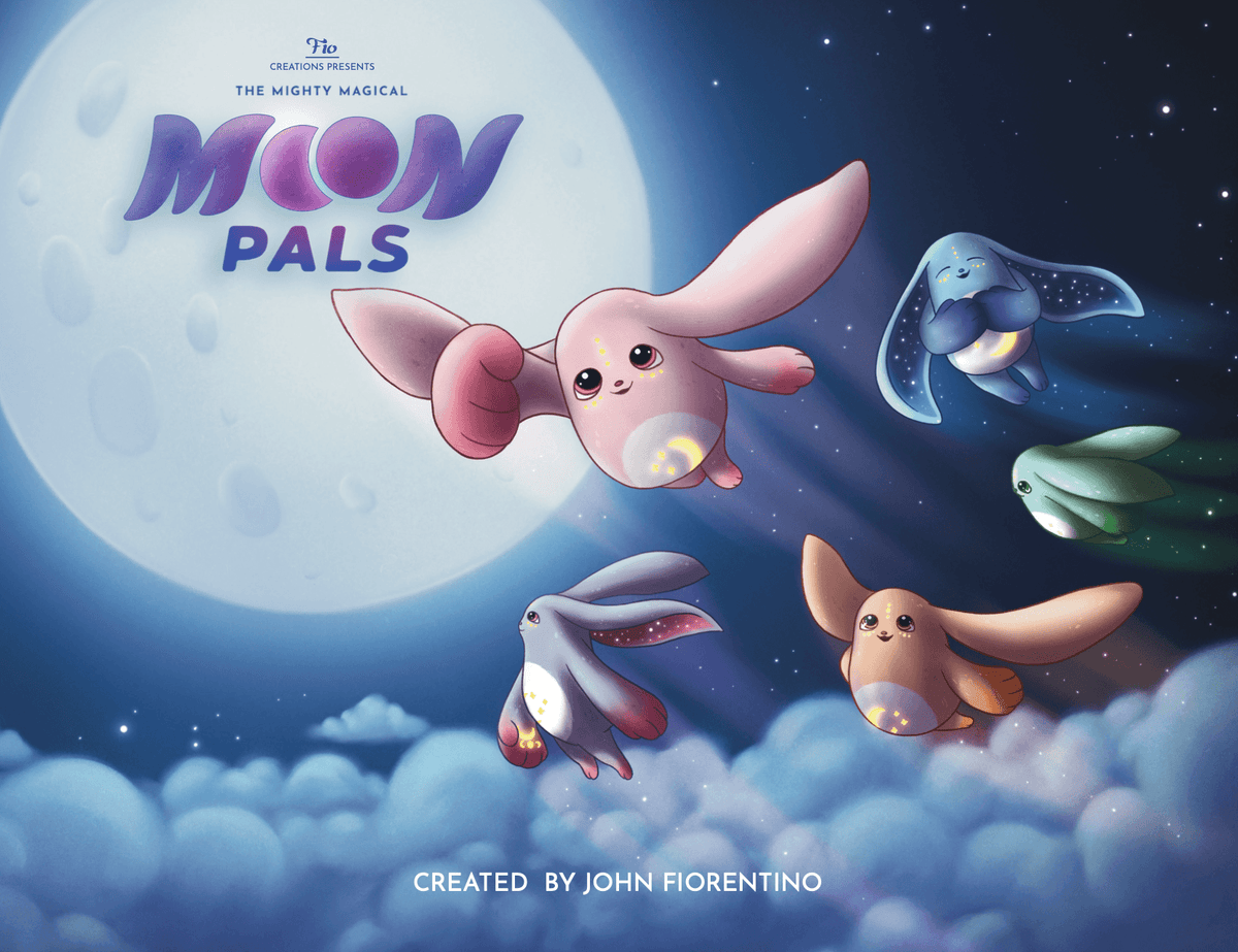 Colorful Moon Pals storybook showing illustrated characters and pages, perfect for children’s reading and bedtime stories.