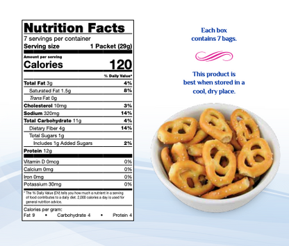 AmBari Nutrition pretzels, crispy snack pretzels in a bowl, ready to eat as a tasty, crunchy snack option