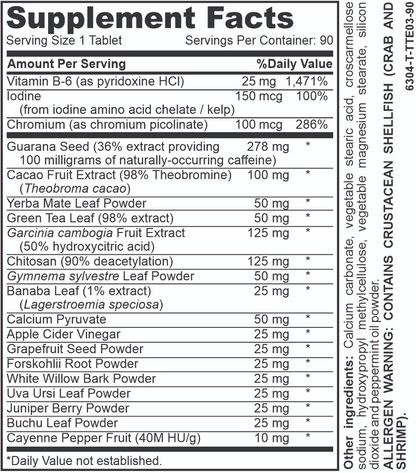 AmBari Nutrition Therma Trim supplement bottle showcasing energy and metabolism support, with label details visible.