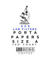 Pack of 100 Good Brothers Coffee LLC espresso paper filters for brewing espresso and coffee drinks.
