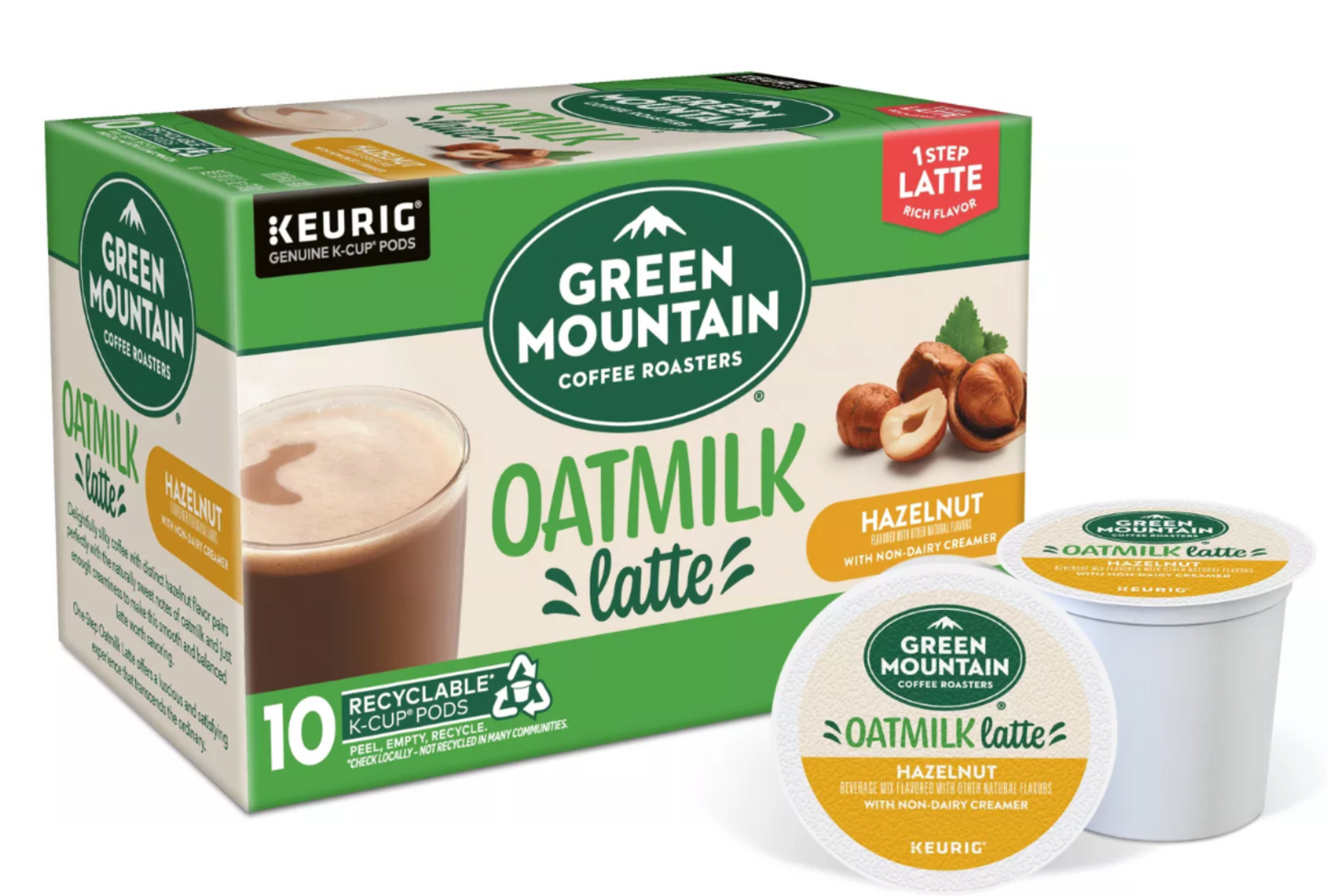 Green Mountain Hazelnut Oatmilk Latte K-cups (Bulk Box Ships Loose)