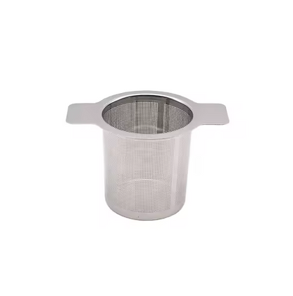 Stainless steel tea infuser with mesh strainer for loose leaf tea, a coffee accessory from Good Brothers Coffee LLC.