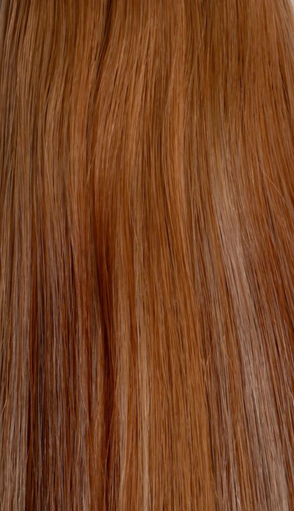 Screenshot of Rachel Paige XO Luxury Signature Weft Collection, showcasing elegant hair weft extensions with detailed craftsmanship.