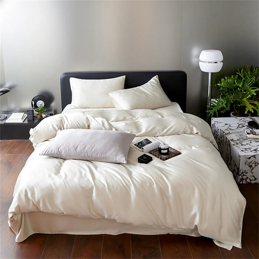 Silky 100% Bamboo Bedding Set Organic Pure Bamboo Duvet Cover Set with Quilt Cover Bed Sheet Pillowcase Luxury Cooling Bed Linen