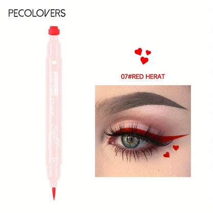 Blushimmer 7 styles liquid eyeliner stamp pen with double-ended red and black waterproof, fast-drying eye makeup tool.