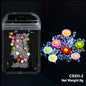 White acrylic flower nail art decorations with mixed size rhinestones and colorful gems for manicure DIY accessories.