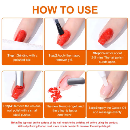 Blushimmer Twoing Nail Gel Polish Remover bottle with easy-to-use applicator, 15ml, quick gel removal in 2-3 minutes without soaking