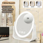 Blushimmer LED makeup mirror with touch dimming, 3X magnifier, portable rechargeable vanity mirror with flip light for desk use