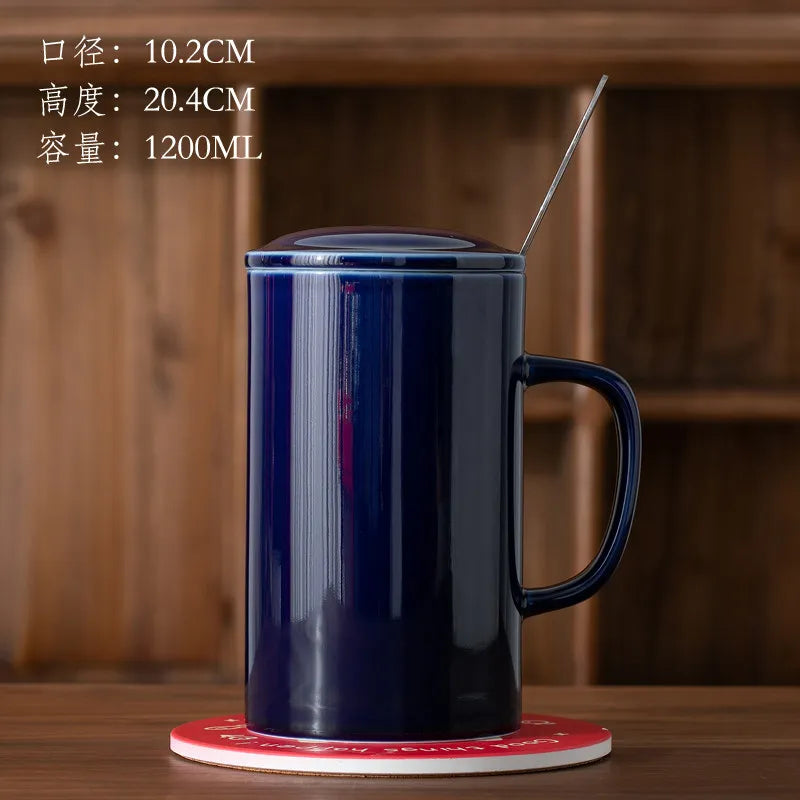 Creative Ceramic Mug Super Large Capacity Coffee Milk Mugs Handle Cup Ceramic Cup 1000ml/1300ml Large Capacity Water Cups