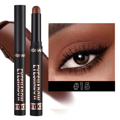 Blushimmer LANGMANNI 16-color pearl eyeshadow stick with waterproof, long-lasting color and face highlight on a neutral background.