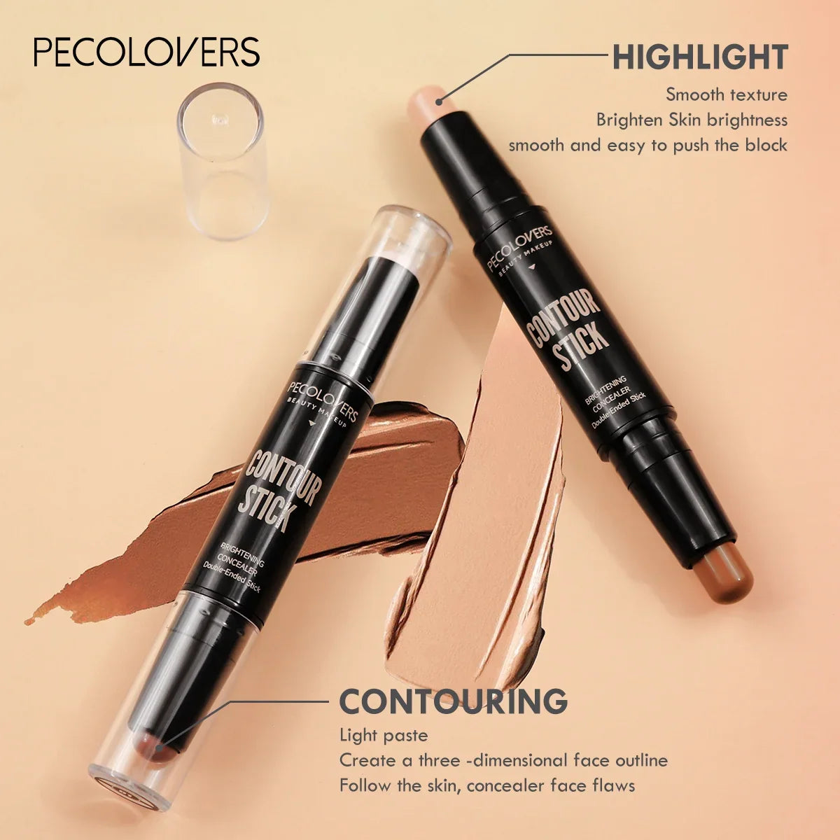 Blushimmer face foundation concealer pen for dark circles, contour, and long-lasting cosmetic makeup in a portable stick format
