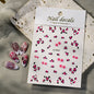 Pink and black 5D leopard print nail art stickers by Blushimmer, 8x10cm adhesive nail decals for DIY leopard manicure.