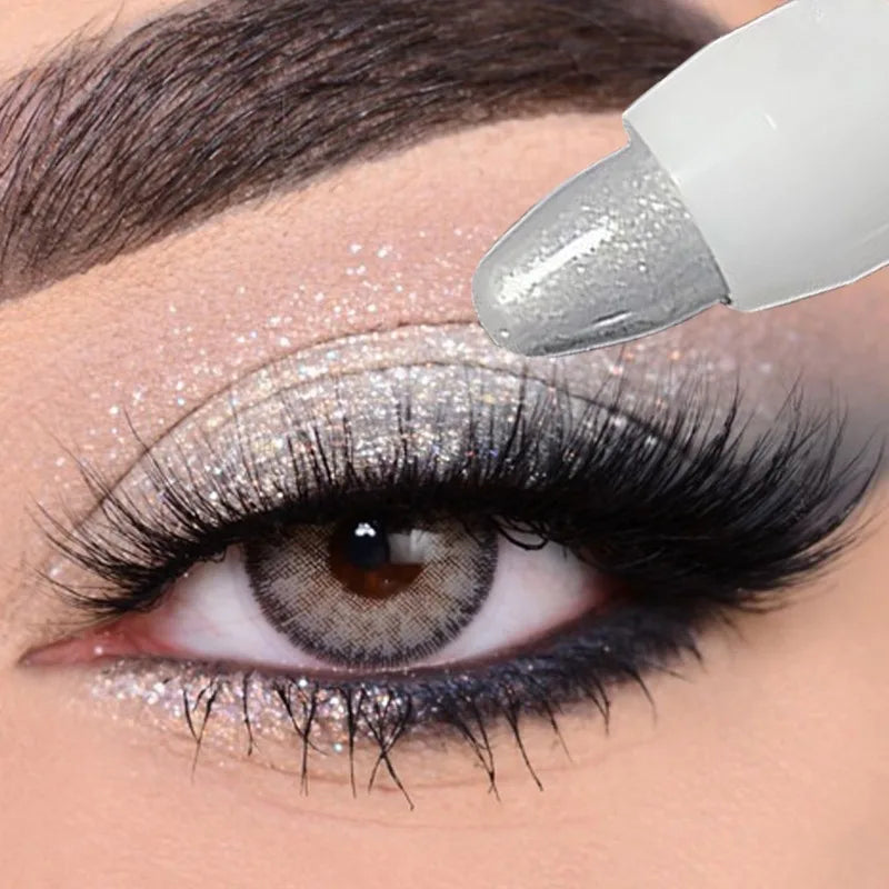 Blushimmer brightening highlighter pen with waterproof, long-lasting white silvery eyeliner and eyeshadow stick featuring matte pearly glitter