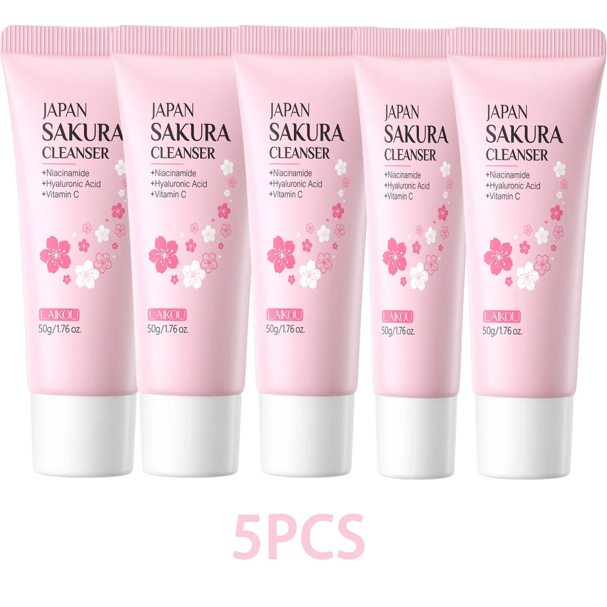 Blushimmer Laikou Sakura Facial Cleanser with deep cleansing, oil control, and brightening for all skin types, 50g.