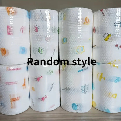 1 Roll (200 Sheets) Washable Kitchen Paper, Reusable Cleaning Cloths for Home & Travel, Multi-style Lazy Wiping Towels, 8"x8"