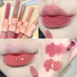 Blushimmer sexy red double-head lip gloss and matte lipstick with water gloss finish, waterproof Korean lip makeup product.