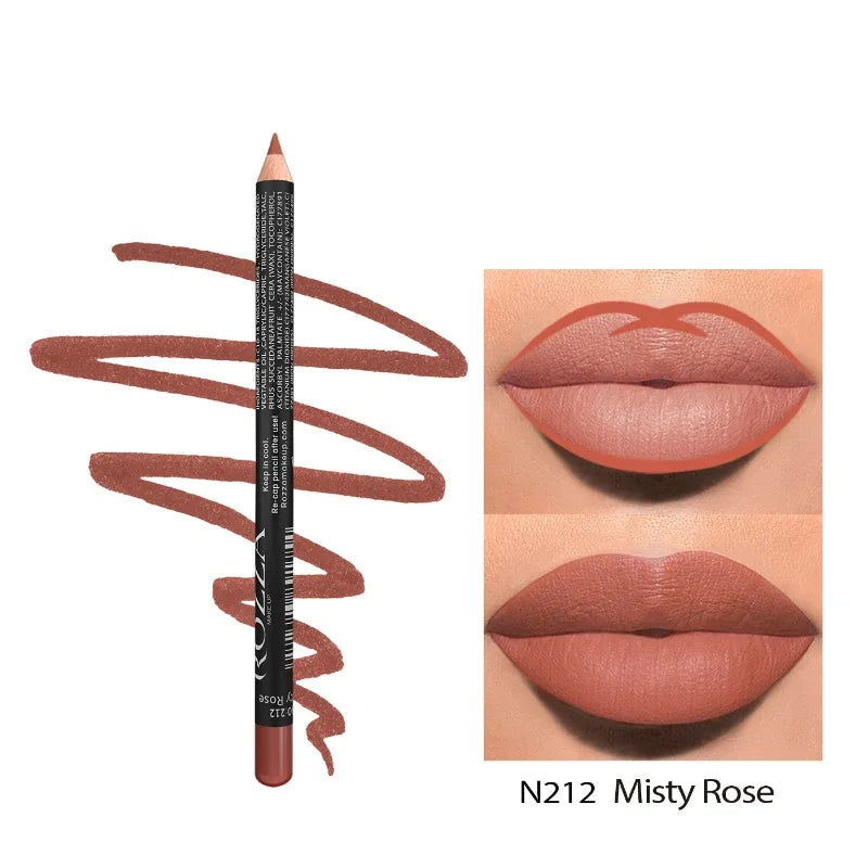 Blushimmer 14-color nude matte lipstick pencil with long-lasting waterproof lip liner and high pigmentation for lip makeup.