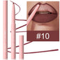 Blushimmer velvet matte lip liner pencil in soft nude and red brown shades, waterproof and contouring for precise lip definition.