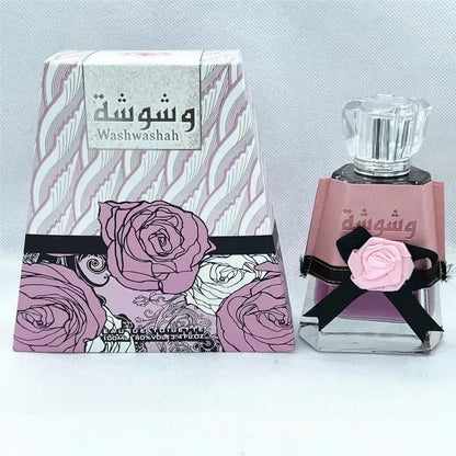 Blushimmer Arab Marshmallow perfume for women featuring long-lasting fruity notes and a pheromone-enhanced body spray.