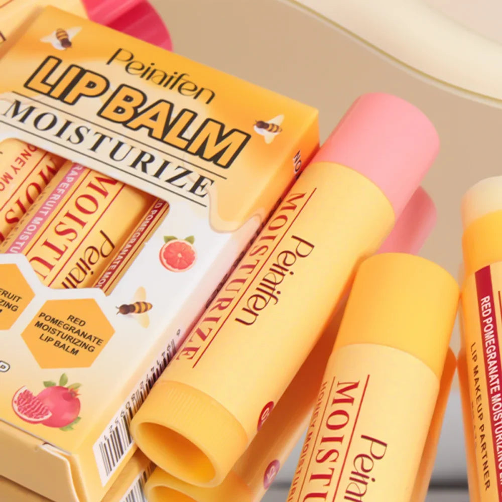 Blushimmer multi fruit flavors moisturizing lip balm set with hydrating lip care balms for daily use and Valentine's Day gift.