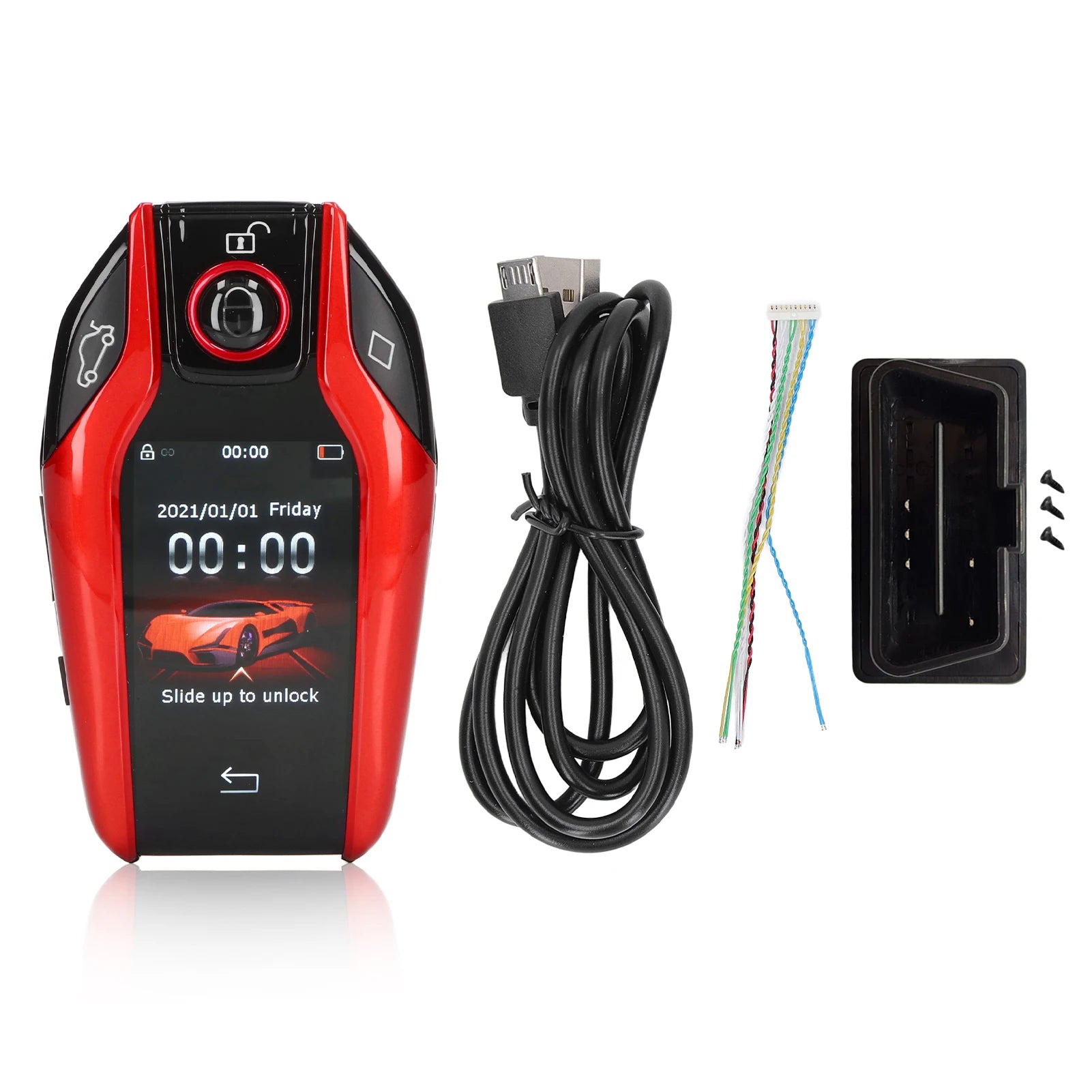Car Smart Key, Universal TK800+ LCD Touch Screen Smart Key Remote Keyless Entry for All Start Stop Engine Button Models