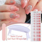 Blushimmer Harunouta 4-pack gradient jelly semi-cured gel nail strips in nude pink with waterproof, long-lasting nail stickers and lamp