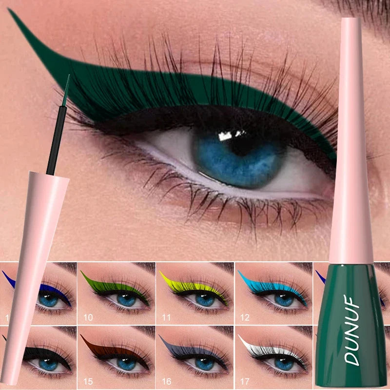 Blushimmer matte dark green waterproof liquid eyeliner pencil with ultra-thin tip, quick-dry long-lasting eye makeup for bold eye looks.