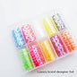 Neon jelly animal nail foils by Blushimmer featuring water leopard print designs for nail art transfer and decoration.