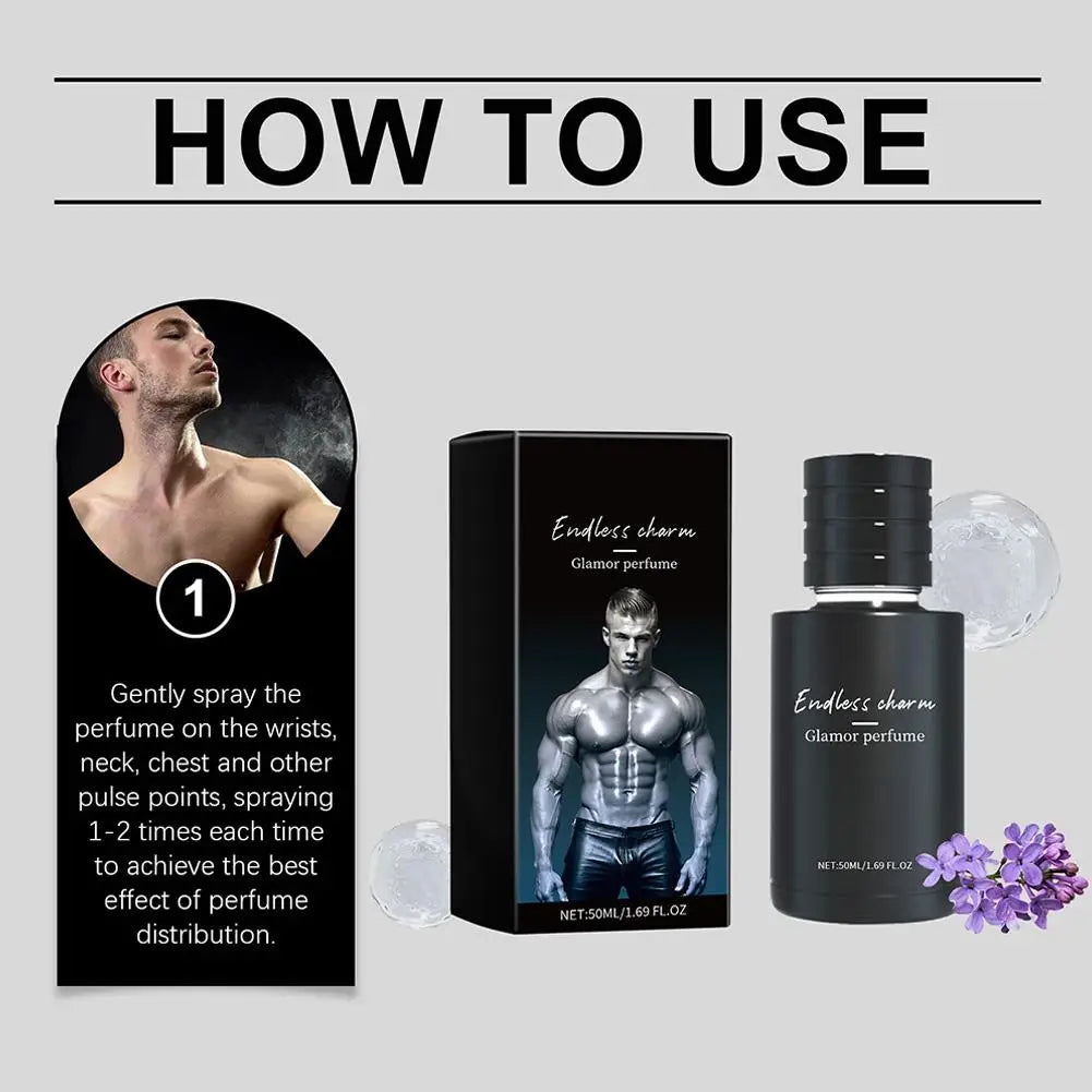 Blushimmer men's long-lasting body fragrance spray, enhancing attractiveness with a charming scent for dating and social occasions.