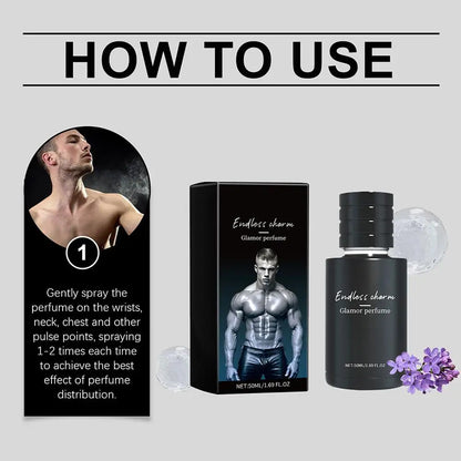 Blushimmer men's long-lasting body fragrance spray, enhancing attractiveness with a charming scent for dating and social occasions.