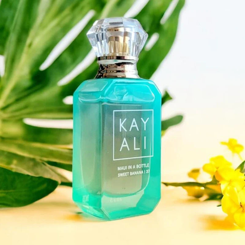 Blushimmer Kayali 100ml women's floral eau de parfum featuring plum, jasmine, tuberose, vanilla, and suede for a lasting scent.