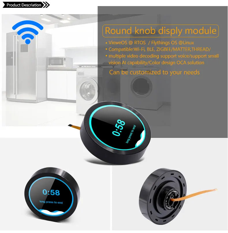 Smart Home 2.1 inch 480*480 ESP32 LVGL Circular Push Knob IPS LCD Module TFT Touch Display for Ar-duino