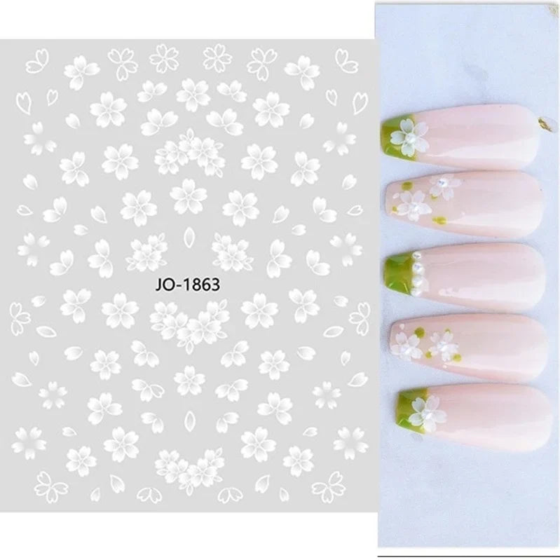 Black and white nail art stickers with sexy woman and girl designs for press-on nails, by Blushimmer, decorative nail decals.