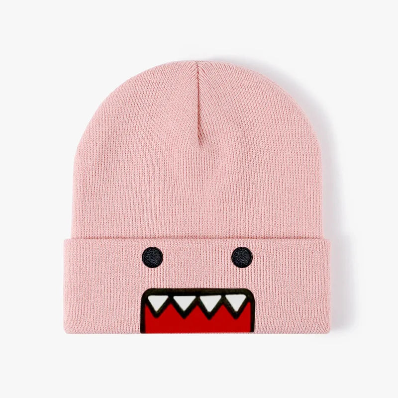 2025New Cartoon Embroidered Knitted Hat Autumn Winter Outdoor Warm Windproof Hip Hop Casual Trendy Style for Men Women