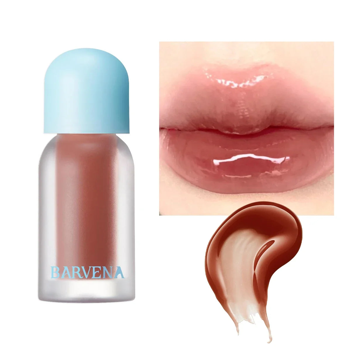 Blushimmer colored mirror lip gloss with soft brush, moisturizing and transparent, designed for plump, long-lasting, nourishing lips.