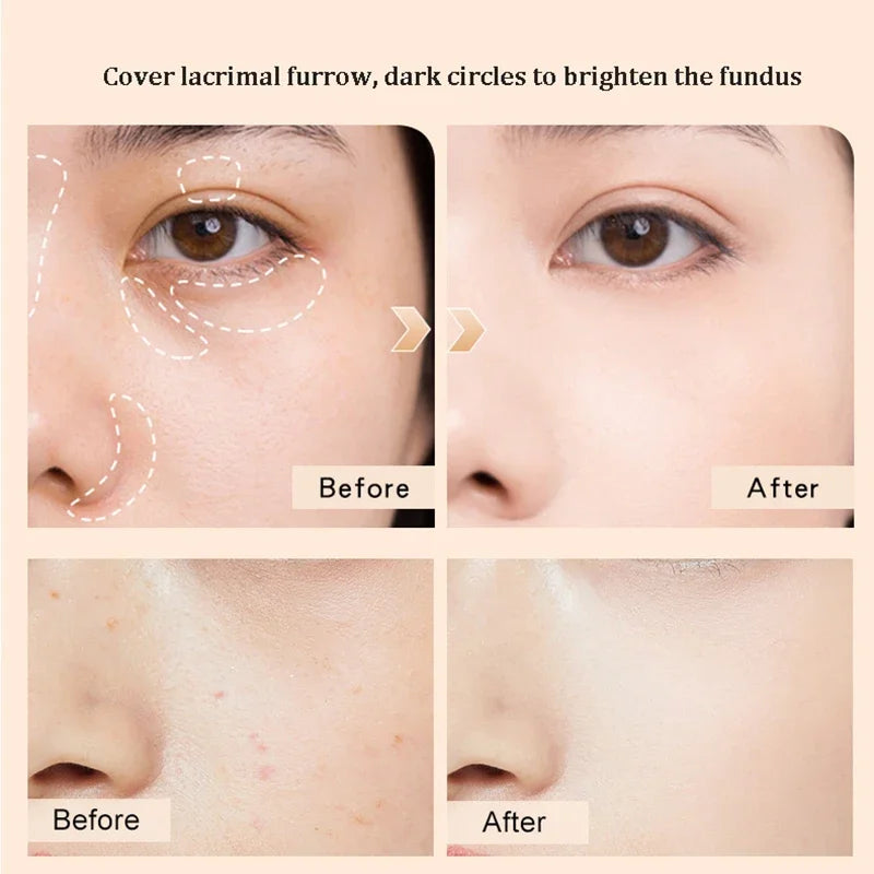 Blushimmer lightweight concealer pen with brush for dark circles, acne, and contouring, featuring liquid cream formula and contour stick design.
